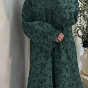 Emerald Textured Floral Abaya