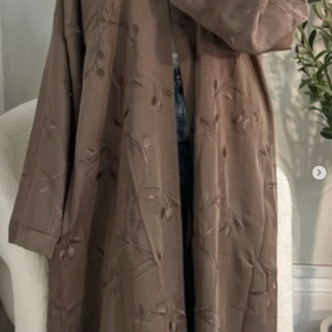 Brown Embroidered Abaya